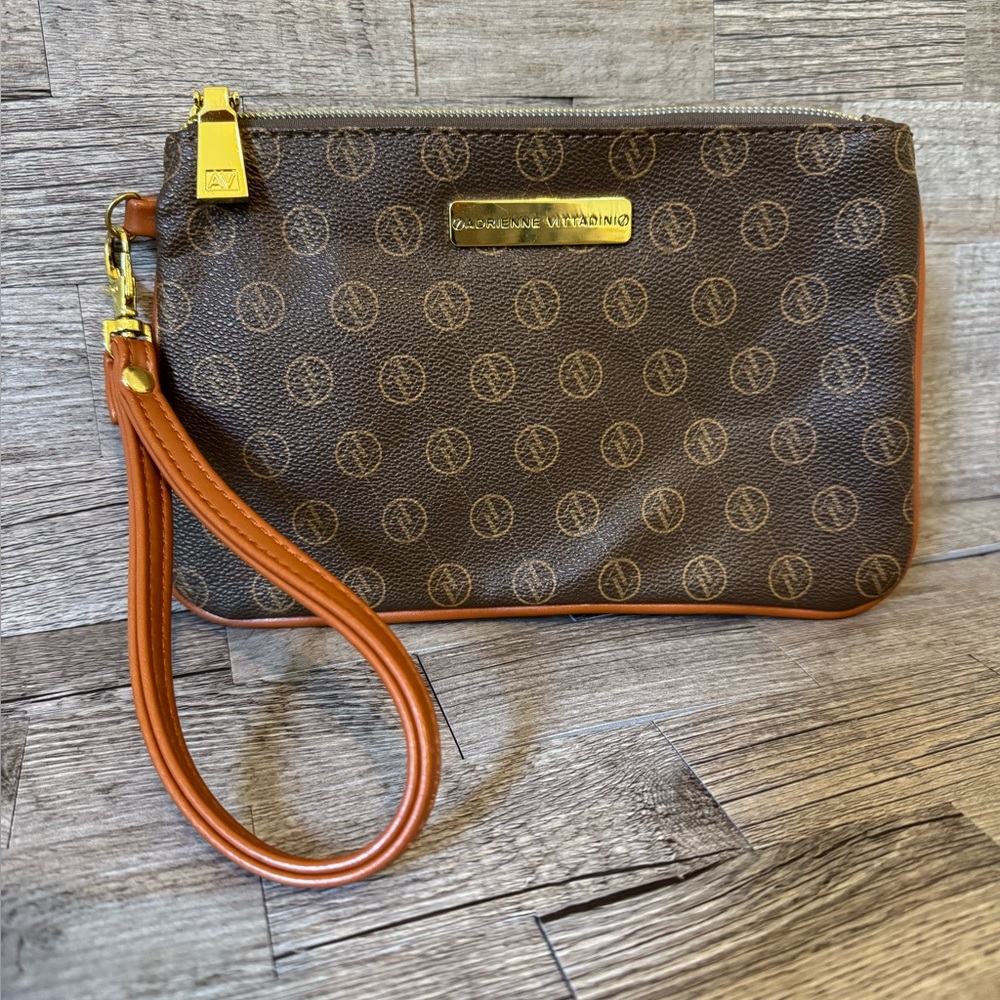 Adrienne Vittadini Patterned Brown Messenger Bag